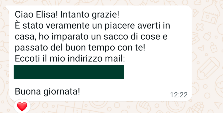 messaggio feedback
